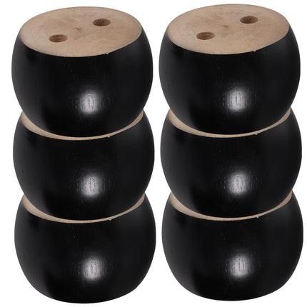 SWETRACE Furniture Feet Wood Round Bun Shape for Wooden Furniture Legs 6Pcs.