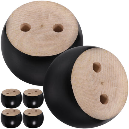 SWETRACE Furniture Feet Wood Round Bun Shape for Wooden Furniture Legs 6Pcs.