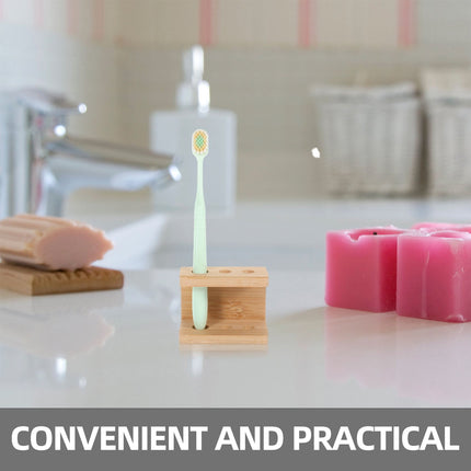 SWETRACE Tooth Brush Organizer Toothbrush Holder Khaki Bamboo 1Set.