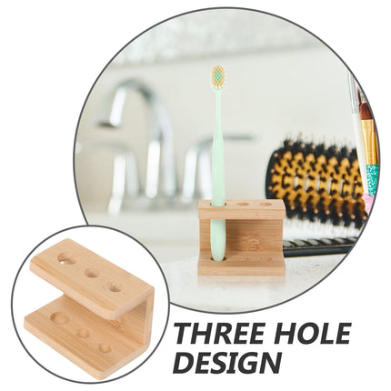 SWETRACE Tooth Brush Organizer Toothbrush Holder Khaki Bamboo 1Set.