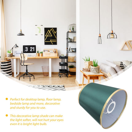 Worgeous Green Fabric Drum Lamp Shade for Table Lamps and Chandelier Perfect for Home Decoration 12 in.