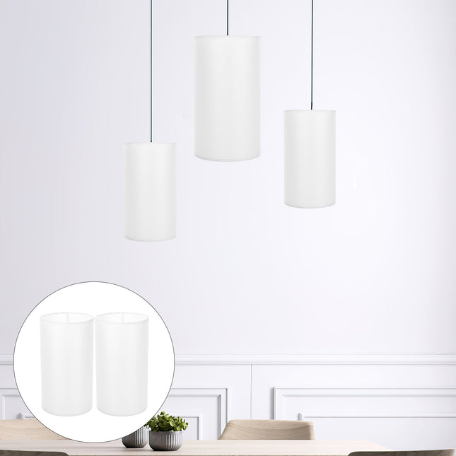 SWETRACE Lamp Shade for Cylinder Lamp White Linen 2Pcs 9.8x5.5x5.5in.