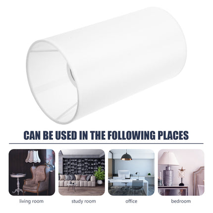 SWETRACE Lamp Shade for Cylinder Lamp White Linen 2Pcs 9.8x5.5x5.5in.