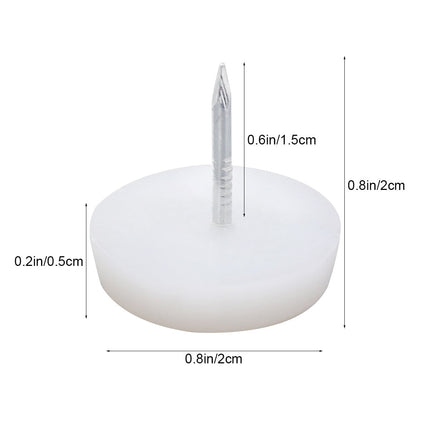 Worgeous 50PCS White Nylon Sofa Tacks Decorative Furniture Nails for Sofa Upholstery 6x22mm.