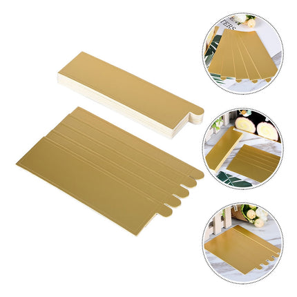 Worgeous 100Pcs Gold Rectangular Paper Cake Serving Trays with Mousse Bottom Plate Cardboard.