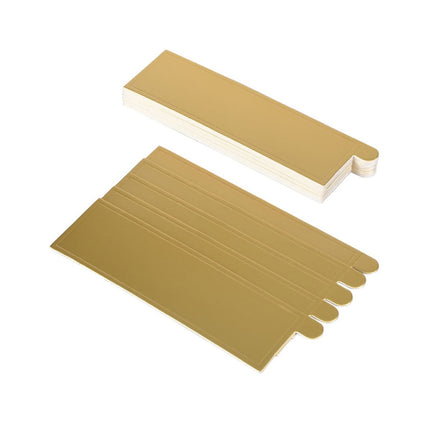 Worgeous 100Pcs Gold Rectangular Paper Cake Serving Trays with Mousse Bottom Plate Cardboard.