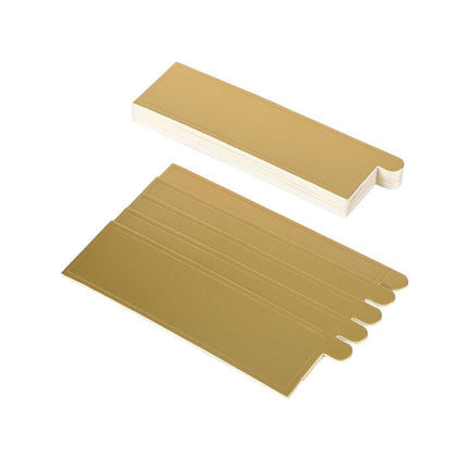 Worgeous 100Pcs Gold Rectangular Paper Cake Serving Trays with Mousse Bottom Plate Cardboard.