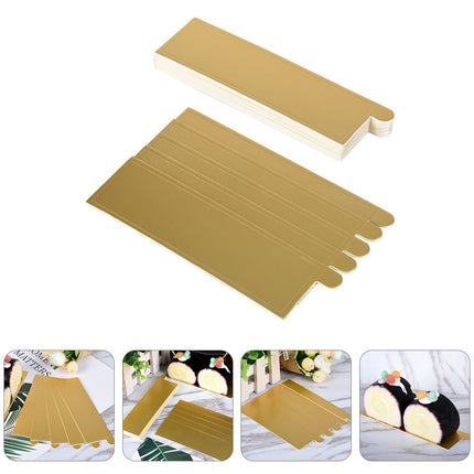 Worgeous 100Pcs Gold Rectangular Paper Cake Serving Trays with Mousse Bottom Plate Cardboard.