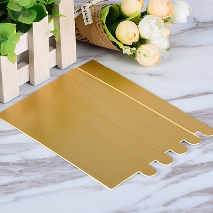 Worgeous 100Pcs Gold Rectangular Paper Cake Serving Trays with Mousse Bottom Plate Cardboard.