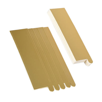Worgeous 100Pcs Gold Rectangular Paper Cake Serving Trays with Mousse Bottom Plate Cardboard.