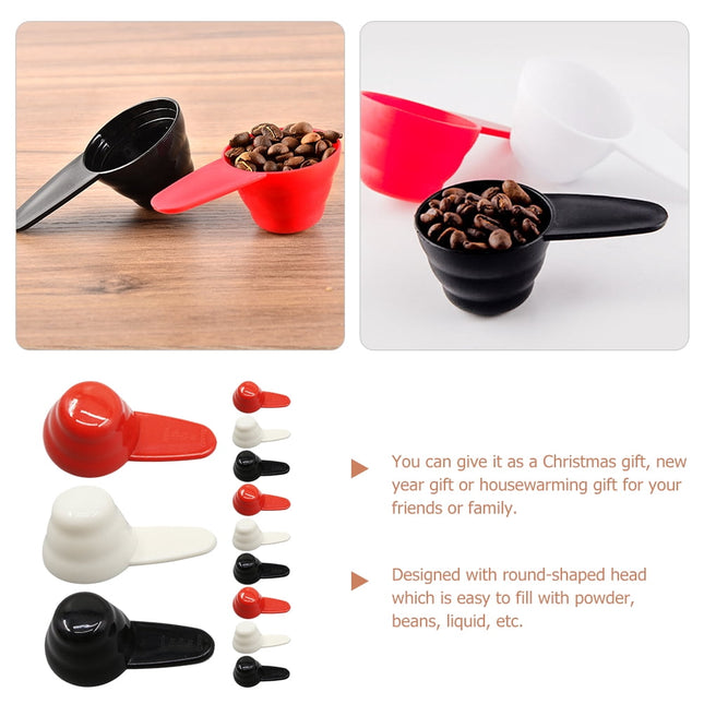 Worgeous 12pcs Assorted Color Measuring Scoops Set for Coffee Beans Ground Coffee Tea Sugar PP Material.