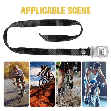 Worgeous 2 Pcs Pedal Straps Cycling Toe Clips Workout Bike Fitness Black.