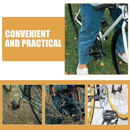 Worgeous 2 Pcs Pedal Straps Cycling Toe Clips Workout Bike Fitness Black.