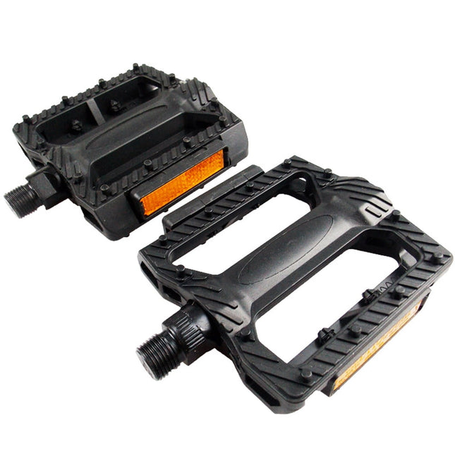 Masteelf 1 Pair of Pedals Anti-slip Plastic Grain Large Treadle Universal Road Bike Pedals.