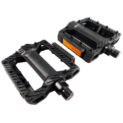 Masteelf 1 Pair of Pedals Anti-slip Plastic Grain Large Treadle Universal Road Bike Pedals.