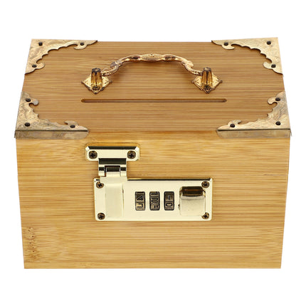 SWETRACE Retro Money-Saving Box With Combination Lock - Scratch- Keepsakes Container 1Pc 11.8x3.9x3.9in.