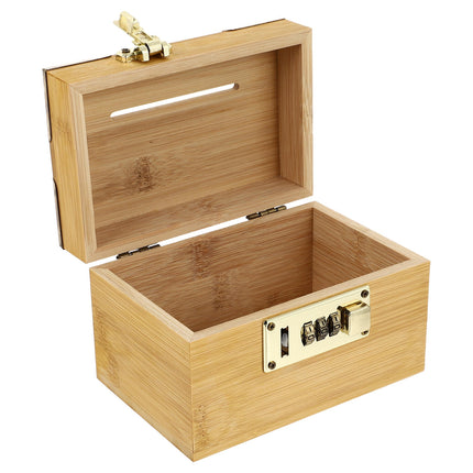 SWETRACE Retro Money-Saving Box With Combination Lock - Scratch- Keepsakes Container 1Pc 11.8x3.9x3.9in.