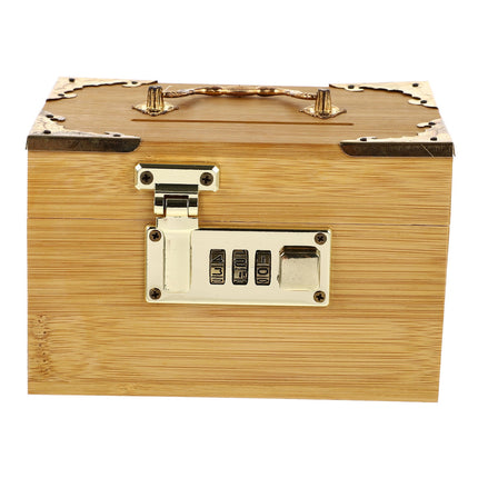 SWETRACE Retro Money-Saving Box With Combination Lock - Scratch- Keepsakes Container 1Pc 11.8x3.9x3.9in.