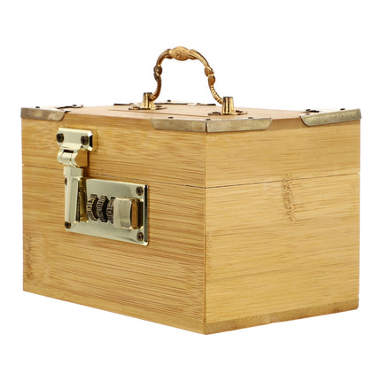 SWETRACE Retro Money-Saving Box With Combination Lock - Scratch- Keepsakes Container 1Pc 11.8x3.9x3.9in.