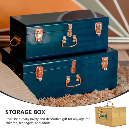 SWETRACE Retro Money-Saving Box With Combination Lock - Scratch- Keepsakes Container 1Pc 11.8x3.9x3.9in.