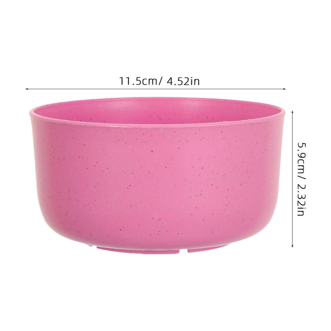 SWETRACE 10Pcs Round Pink Plastic Bowls for Soup and Rice Reusable Home Use.