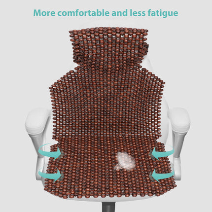 SWETRACE Car Seat Pads Wooden Beads Seat Cushion Breathable Coffee 1 Pc 53.45 x 17.68 x 0.79 inch.