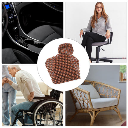 SWETRACE Car Seat Pads Wooden Beads Seat Cushion Breathable Coffee 1 Pc 53.45 x 17.68 x 0.79 inch.