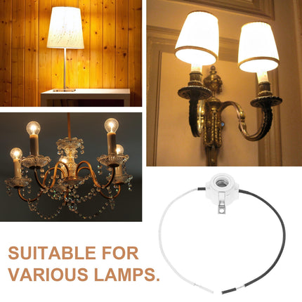 SWETRACE 1Set Ceramic Light Socket Multi Color for Residential Use Lamp Socket 11.8X1.6X0.9In.