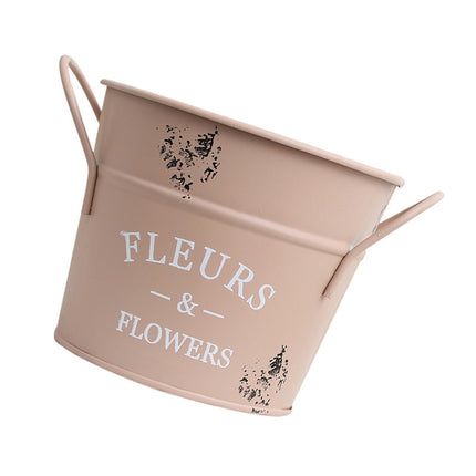 SWETRACE 1Pack Galvanized Bucket Planter in Pink for Outdoor and Indoor Decor 13X4.1In.