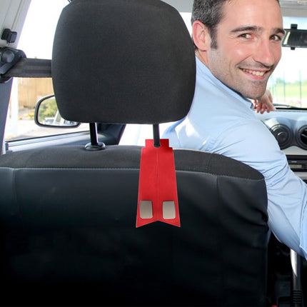 SWETRACE 1Set Red Pu Iron Car Seat Hook for Vehicle Interior Accessories with Luxury Fashionable Design 11.8x3x0.9in.