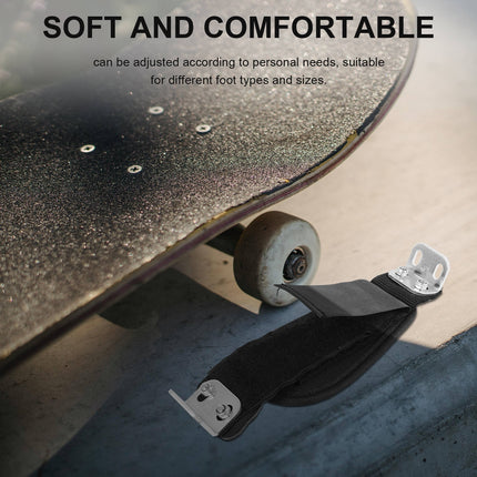 SWETRACE 1 Pair Nylon Alloy Skateboard Foot Band Strap for Electric Skateboarding Outdoor Activities 9.4x3.1x1.2in.