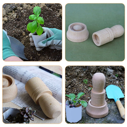 SWETRACE Wood Paper Pot Maker Seedling Cultivation Rectangular Gardening Tools 1 Set.