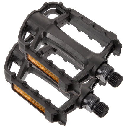 SWETRACE 2Pcs Flat Bike Pedals Carbon Steel Replacement for Road and Mountain Bikes Black.