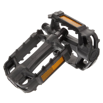 SWETRACE 2Pcs Flat Bike Pedals Carbon Steel Replacement for Road and Mountain Bikes Black.