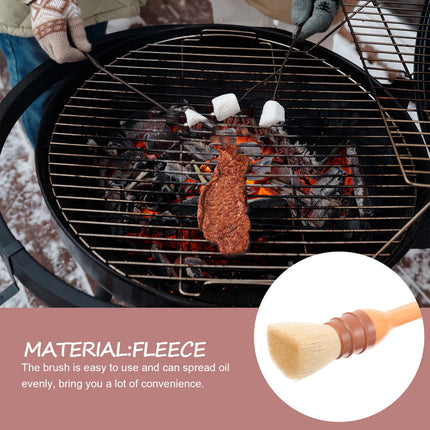 SWETRACE 1Set Round Bristles Basting Brush Baking Basting Brush for Outdoor Use.