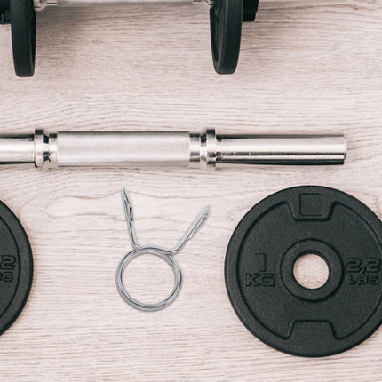 SWETRACE 1Pcs Silver Barbell Clamps for Gym Accessories and Fitness Equipment in Workout Sessions.
