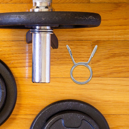 SWETRACE 1Pcs Silver Barbell Clamps for Gym Accessories and Fitness Equipment in Workout Sessions.