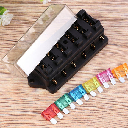 SWETRACE 2Pcs Metal 6 Way Fuse Holder for Vehicle Maintenance Electrical Installation Car Fuse Accessory 4.3x2.0x1.7in.