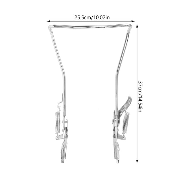 SWETRACE 1Set Steel Silver Double Legged Bike Kickstand for Stable Support Non Slip Feet Quick Adjustment 14.6x10x0.4in.