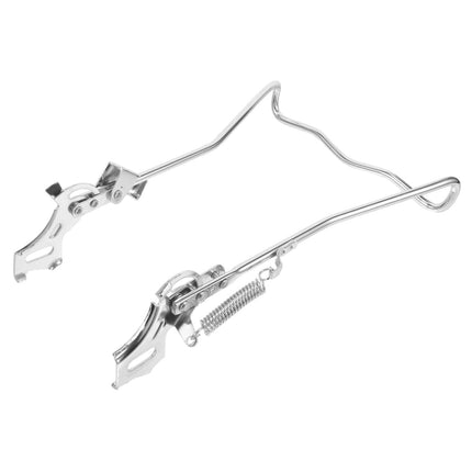 SWETRACE 1Set Steel Silver Double Legged Bike Kickstand for Stable Support Non Slip Feet Quick Adjustment 14.6x10x0.4in.