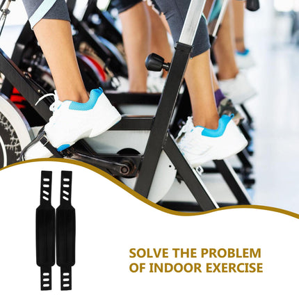 SWETRACE Rowing Machine Foot Straps Exercise Bike Pedal Straps Black 2Pcs Adjustable Design.