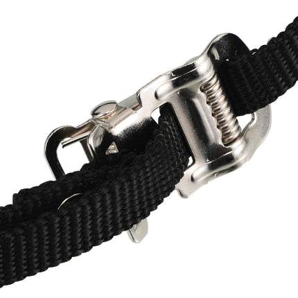 SWETRACE 2Pcs Bike Pedal Toe Cages And Straps Black for Secure Installation.