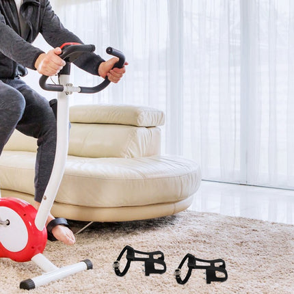 SWETRACE 2Pcs Bike Pedal Toe Cages And Straps Black for Secure Installation.