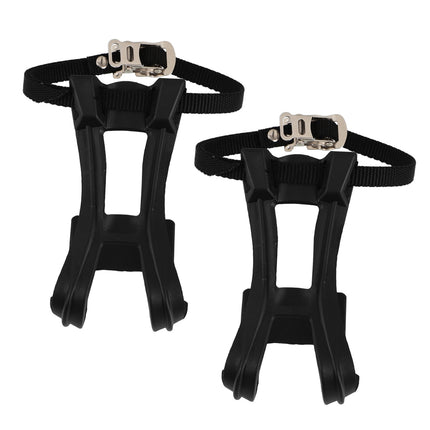 SWETRACE 2Pcs Bike Pedal Toe Cages And Straps Black for Secure Installation.