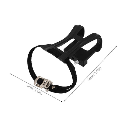 SWETRACE 2Pcs Bike Pedal Toe Cages And Straps Black for Secure Installation.