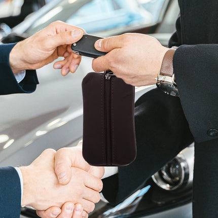 SWETRACE 1Pcs Keychain Card Holder Key Case Wallet with Wristlet and Coin Organizer for Men and Women.