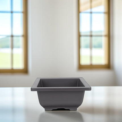 SWETRACE 5Pcs Square Flowerpots for Study Room and Office in Black 17x17cm.
