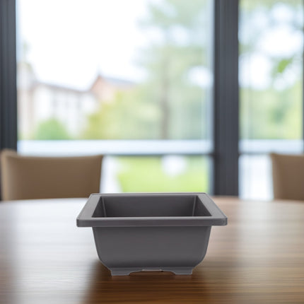 SWETRACE 5Pcs Square Flowerpots for Study Room and Office in Black 17x17cm.