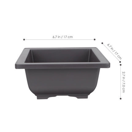 SWETRACE 5Pcs Square Flowerpots for Study Room and Office in Black 17x17cm.