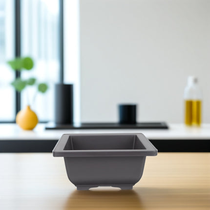 SWETRACE 5Pcs Square Flowerpots for Study Room and Office in Black 17x17cm.